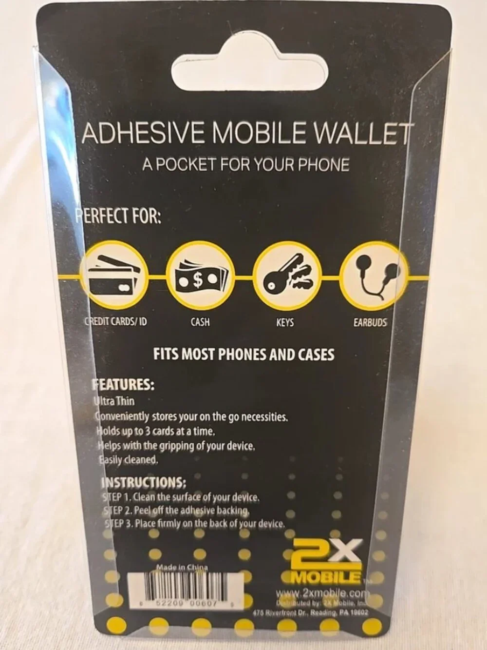 KOALA POUCH Adhesive Mobile Smartphone Wallet Credit Card Holder - White. NEW